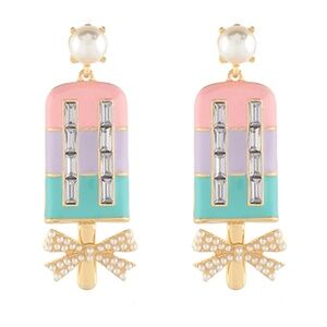 Stick Ice Cream & Bow Earrings